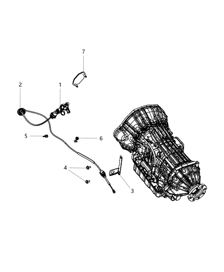 2020 Ram 3500 Cab Chassis Gearshift Lever, Cable And Bracket Diagram 1 - Thumbnail