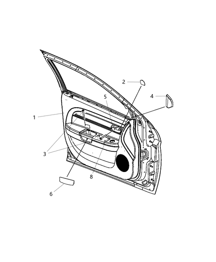 2014 Dodge Avenger Bezel, Front Outer Driver Side Diagram for 1TA23DX9AD