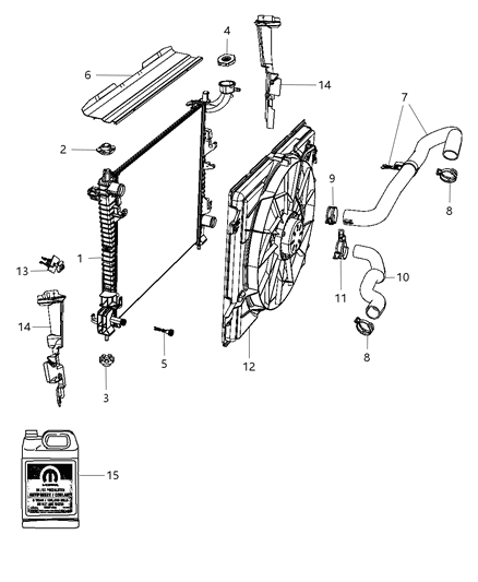 2011 Dodge Durango Radiator & Related Parts Diagram 2 - Thumbnail