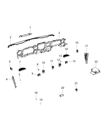 2020 Jeep Wrangler Instrument Panel & Structure Diagram 1 - Thumbnail