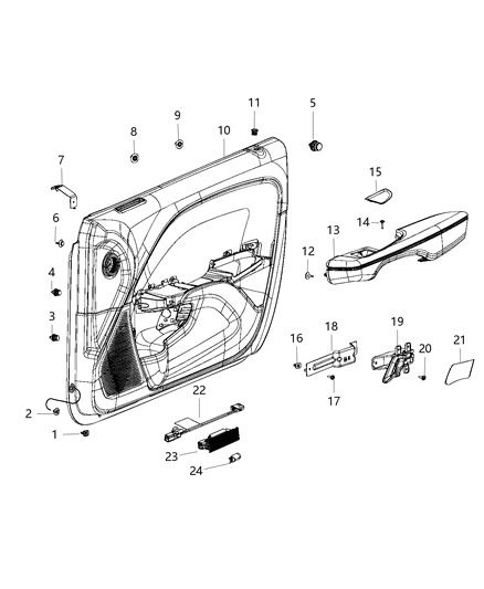 2020 Dodge Challenger Courtesy Lamp, Front Diagram for 68163956AA