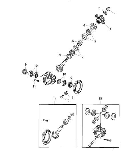2016 Ram 3500 Pickup Differential Assembly of Rear Axle; Differential And Drive Line Diagram 3 - Thumbnail