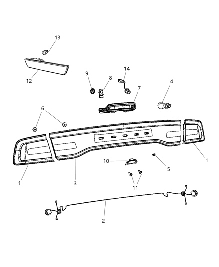 2011 Dodge Charger Lamp Backup Diagram for 57010652AE