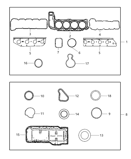 2008 Chrysler Aspen Engine Gasket Packages Diagram 1 - Thumbnail