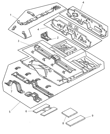 2003 Dodge Neon Console Bracket, Front Diagram for 4783733AF