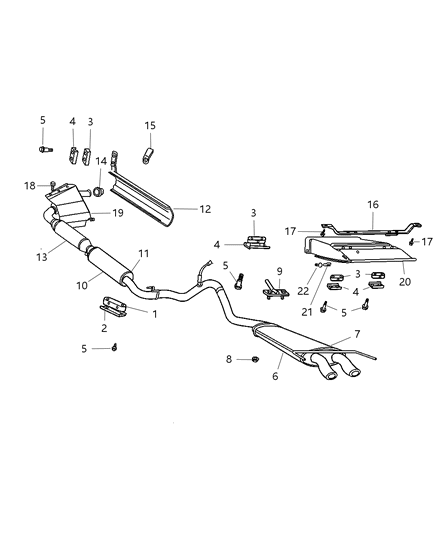 2002 Dodge Viper Resonator & Pipe Diagram for 4854302AA