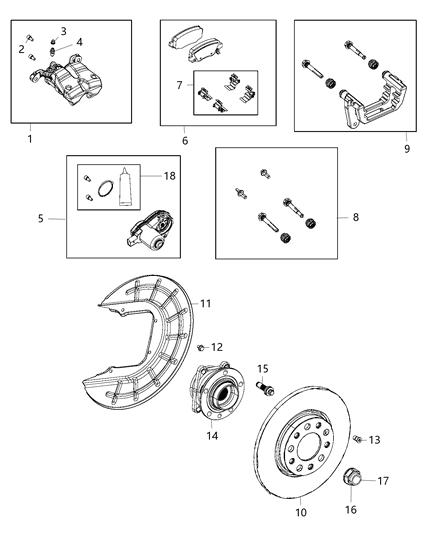 2014 Jeep Cherokee Rotor Brake Rear Diagram for 4779886AB
