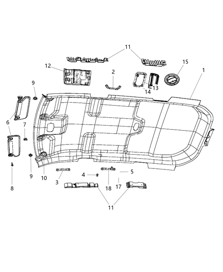 2010 Dodge Journey Storage Compart Diagram for 1NU53DW1AA
