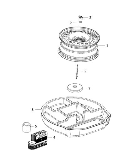 2017 Chrysler 200 Spare Carrier, Rear Diagram for 4726281AC