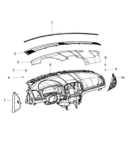 2020 Chrysler 300 Instrument Panel & Structure Diagram 1 - Thumbnail