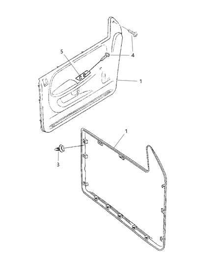 2001 Dodge Ram 2500 Regular Cab Front Door Trim Panel Diagram