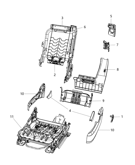 2010 Chrysler Sebring Adjusters, Recliners & Shields - Driver Seat - Manual Diagram 1 - Thumbnail