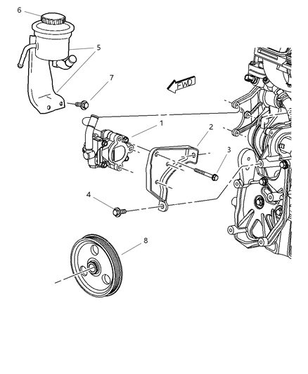 2004 Chrysler PT Cruiser Pump Assembly & Mounting Diagram 3 - Thumbnail