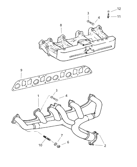 1999 Jeep Wrangler Manifold - Intake & Exhaust Diagram 2 - Thumbnail
