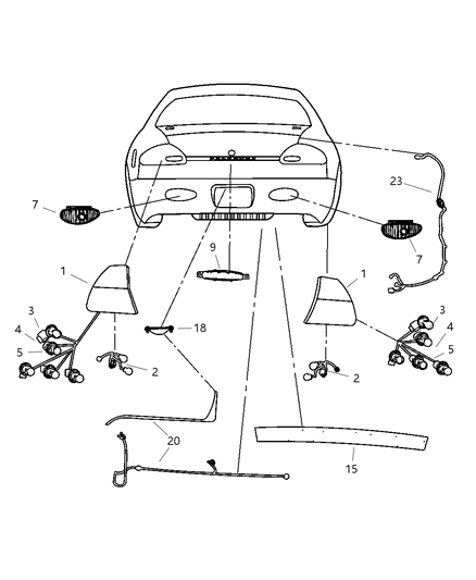2002 Chrysler Concorde Lamp Tail Stop Turn Diagram for 4780058AG