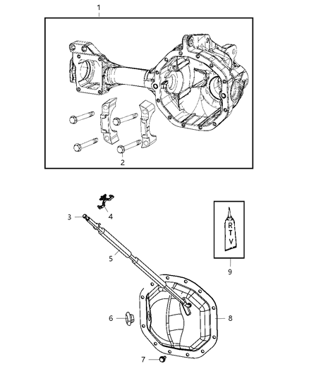 2011 Ram 1500 Housing & Vent of Front Axle; Differential And Drive Line Diagram