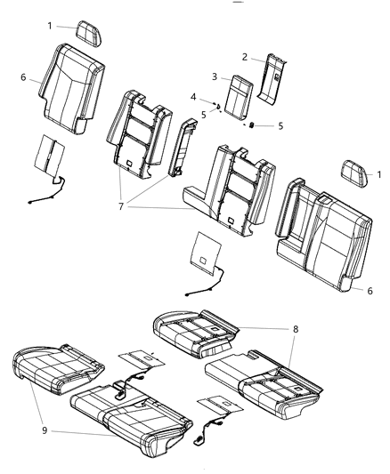 2017 Dodge Durango Rear Seat - Split Seat Diagram 4 - Thumbnail