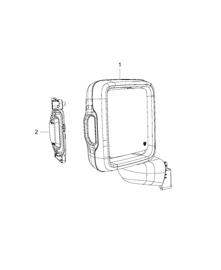 2018 Jeep Wrangler All-new Model Lamps, Outside Rearview Mirror Diagram