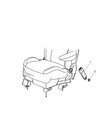 2004 Chrysler Pacifica Seat Belt Front Inner Diagram for TS901L2AC