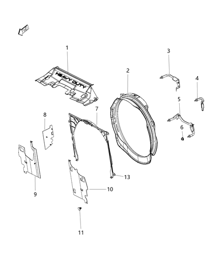 2014 Ram 5500 Radiator Seals, Shields, Baffles, And Shrouds Diagram 2 - Thumbnail