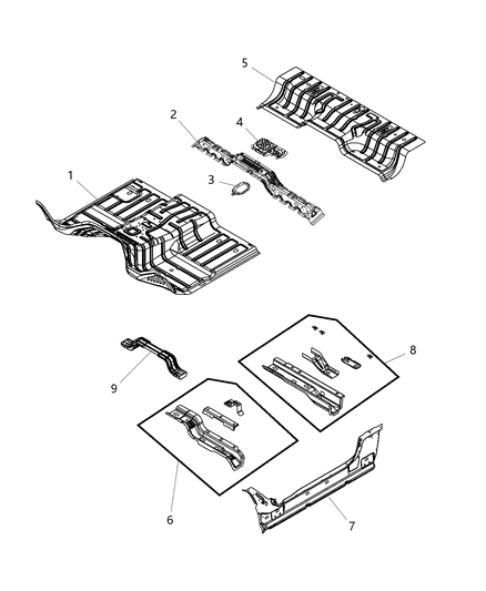 2019 Ram 3500 Pickup Floor Pan Diagram 2 - Thumbnail