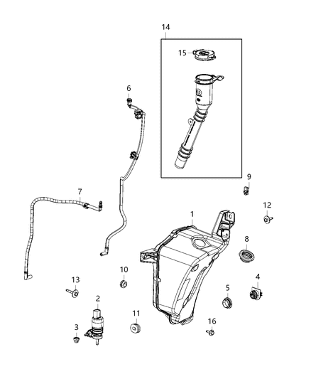 2021 Jeep Wrangler Reservoir, Windshield Washer Diagram 7 - Thumbnail