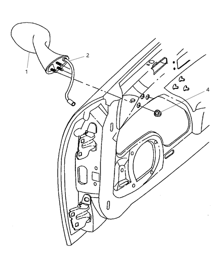 2002 Chrysler Prowler Shim Outside Mirror Diagram for 4865311AA
