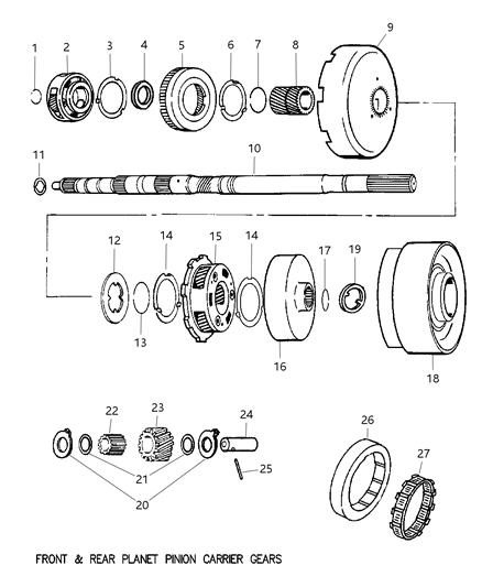 2009 Dodge Ram 3500 Pickup Gear Train & Intermediate Shaft Diagram