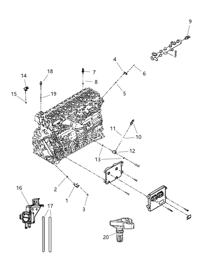 2008 Dodge Ram 2500 Sensor Temperature / Pressure Diagram for 5139278AA