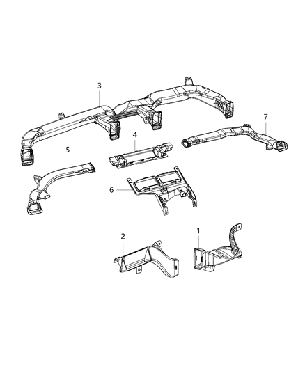 2020 Ram 3500 Cab Chassis Ducts, Front Diagram
