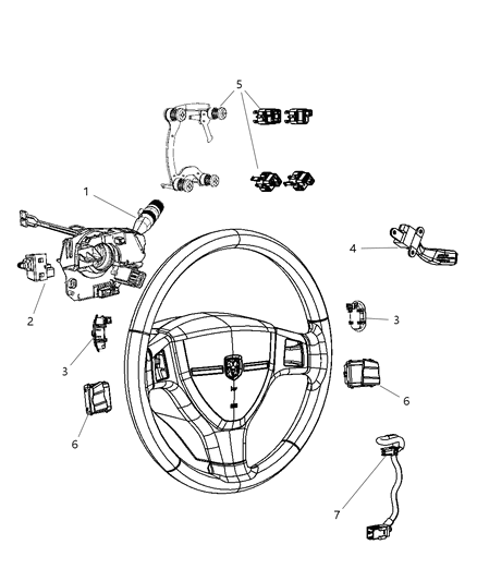 2008 Dodge Grand Caravan Switch Multifunction Scm Diagram for 56046118AB