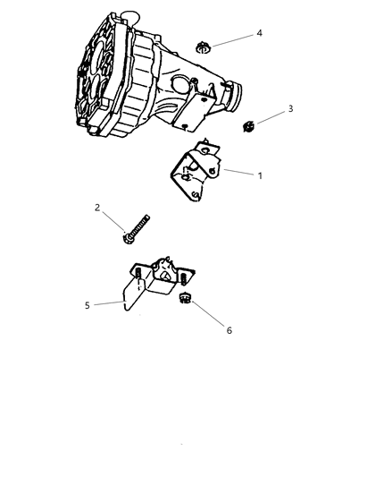 2002 Dodge Dakota Engine Mounting, Rear Diagram 1 - Thumbnail
