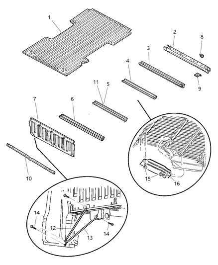 2001 Dodge Dakota Floor Crossmember, Front Diagram for 55362011AA