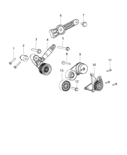 2019 Jeep Wrangler Pulley & Related Parts Diagram 4 - Thumbnail