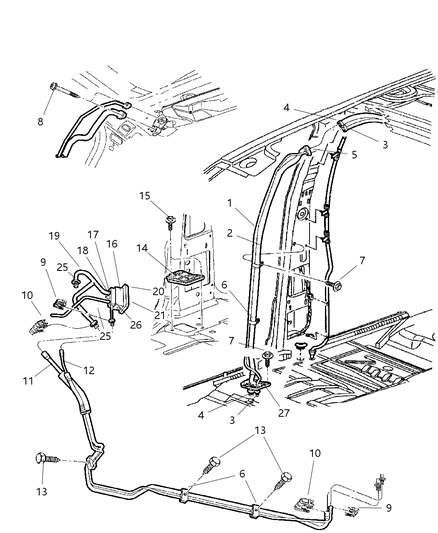 2000 Dodge Durango Suction Line Diagram for 5011706AA