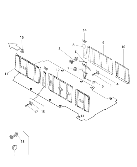 2020 Ram ProMaster 2500 Upper Cargo Trim Covers Diagram 1 - Thumbnail