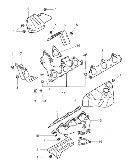 1999 Chrysler Sebring Coupe Manifolds - Intake & Exhaust Diagram 3 - Thumbnail
