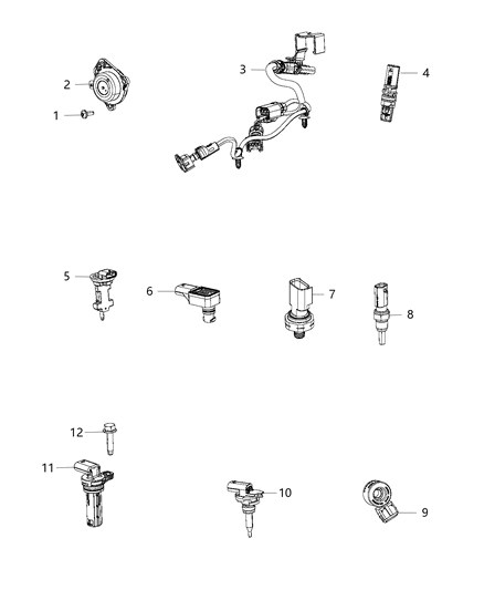 2018 Dodge Durango Sensors, Engine Diagram 1 - Thumbnail