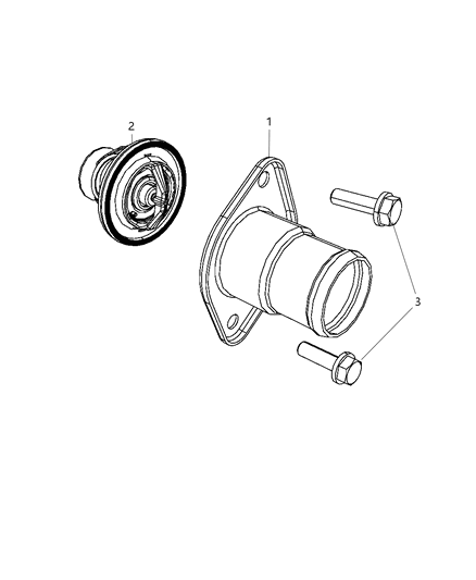 2009 Chrysler Aspen Thermostat & Related Parts Diagram 3 - Thumbnail