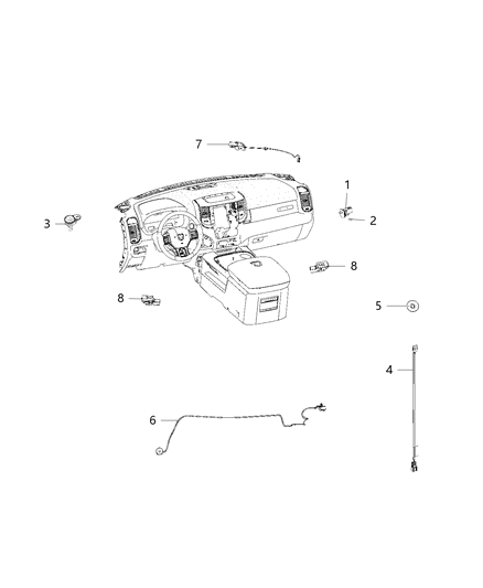 2020 Ram 2500 Lamps, Interior Diagram 2 - Thumbnail