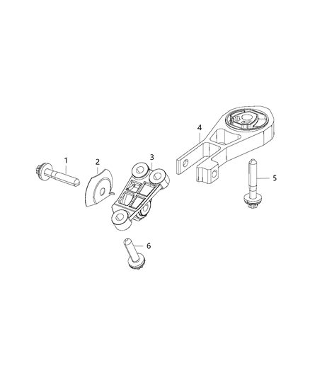 2016 Jeep Renegade Rear Mount Diagram for 68363757AA