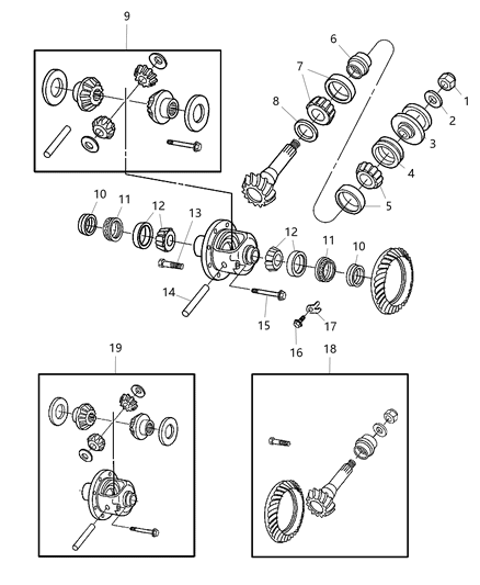 2015 Ram 3500 Cab Chassis Differential Assembly of Front Axle; Differential And Drive Line Diagram 2 - Thumbnail