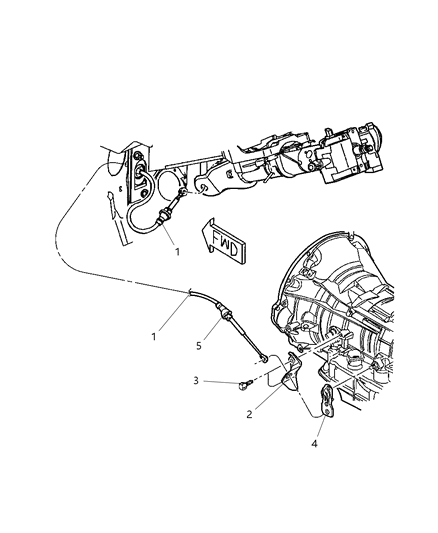 2002 Dodge Durango Gearshift Controls Diagram 2 - Thumbnail