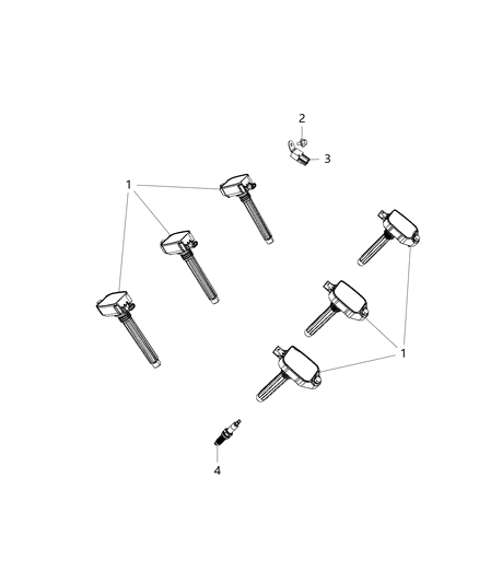 2018 Dodge Durango Spark Plugs, Ignition Coils, And Capacitors Diagram 1 - Thumbnail