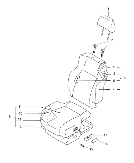 1999 Dodge Avenger Seat Cushion, Gray Diagram for MR731015