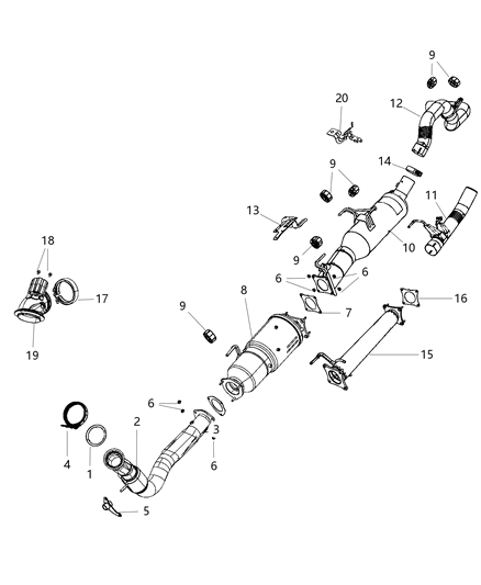 2017 Ram 3500 Cab Chassis(<10K lb.) Exhaust System Diagram 2 - Thumbnail