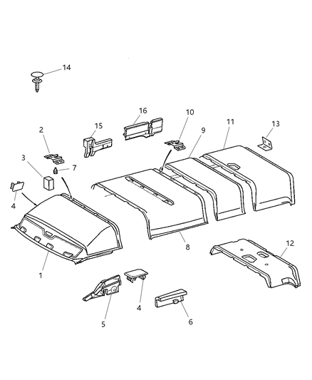 2005 Dodge Sprinter 3500 Headliner Diagram 1 - Thumbnail