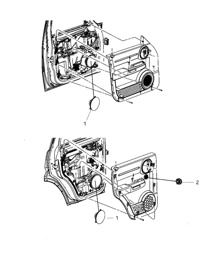 2007 Dodge Nitro Speaker Door Diagram for 5064203AC