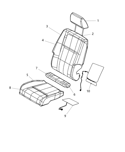2013 Dodge Journey Front Seat - Bucket Diagram 1 - Thumbnail