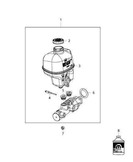 2020 Ram 1500 Master Cylinder Diagram for 68000908AB